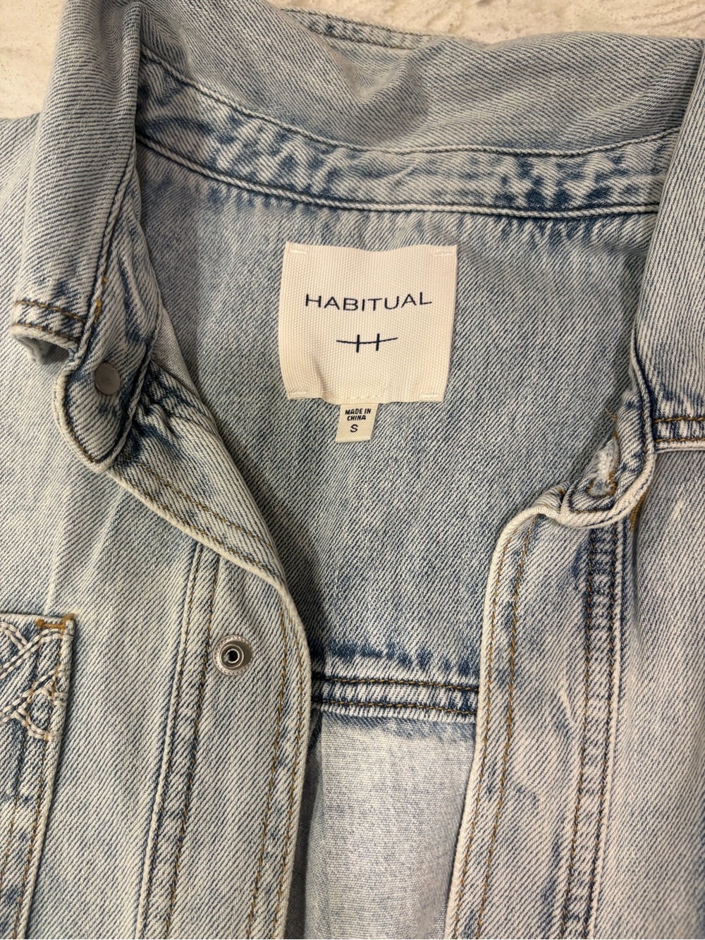 Habitual Light Wash Denim Jacket - Pale Blue